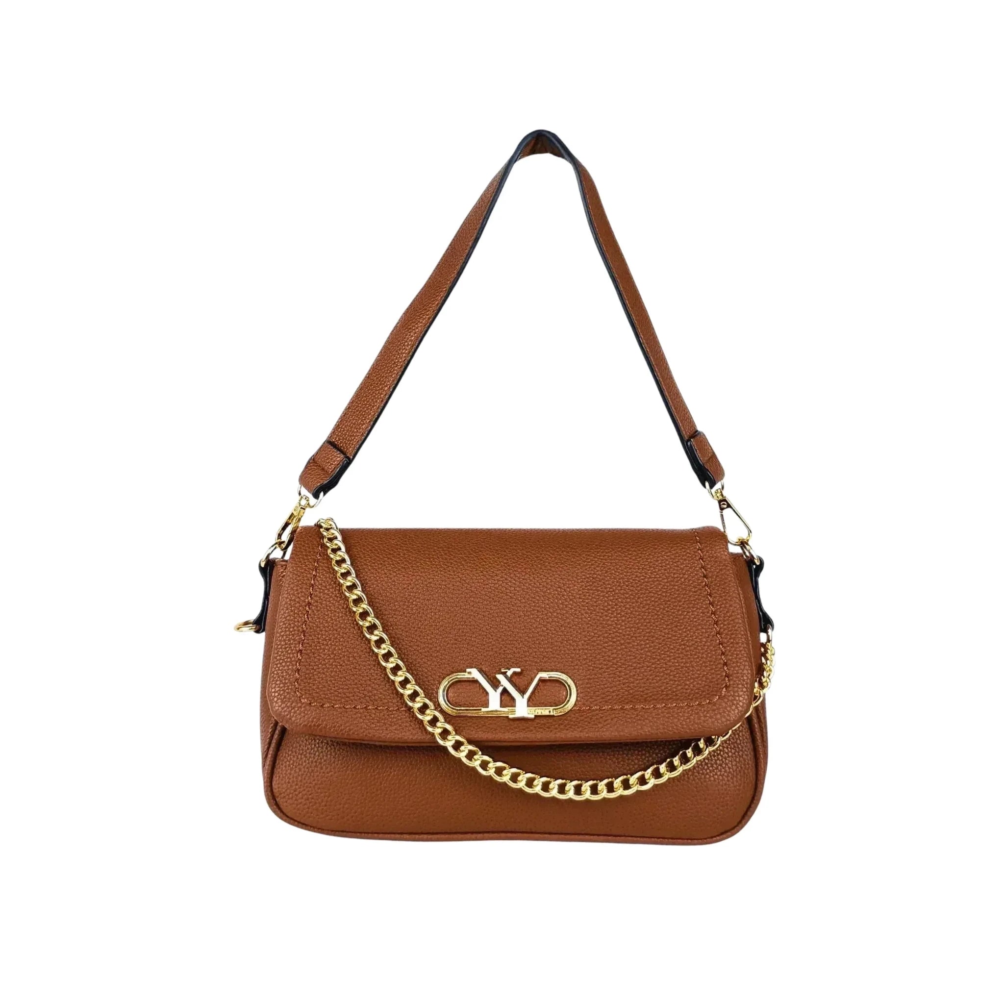 YY Coveri Borsa in Ecopelle Marrone con Tracolla Rimovibile - Stile Donna Bags