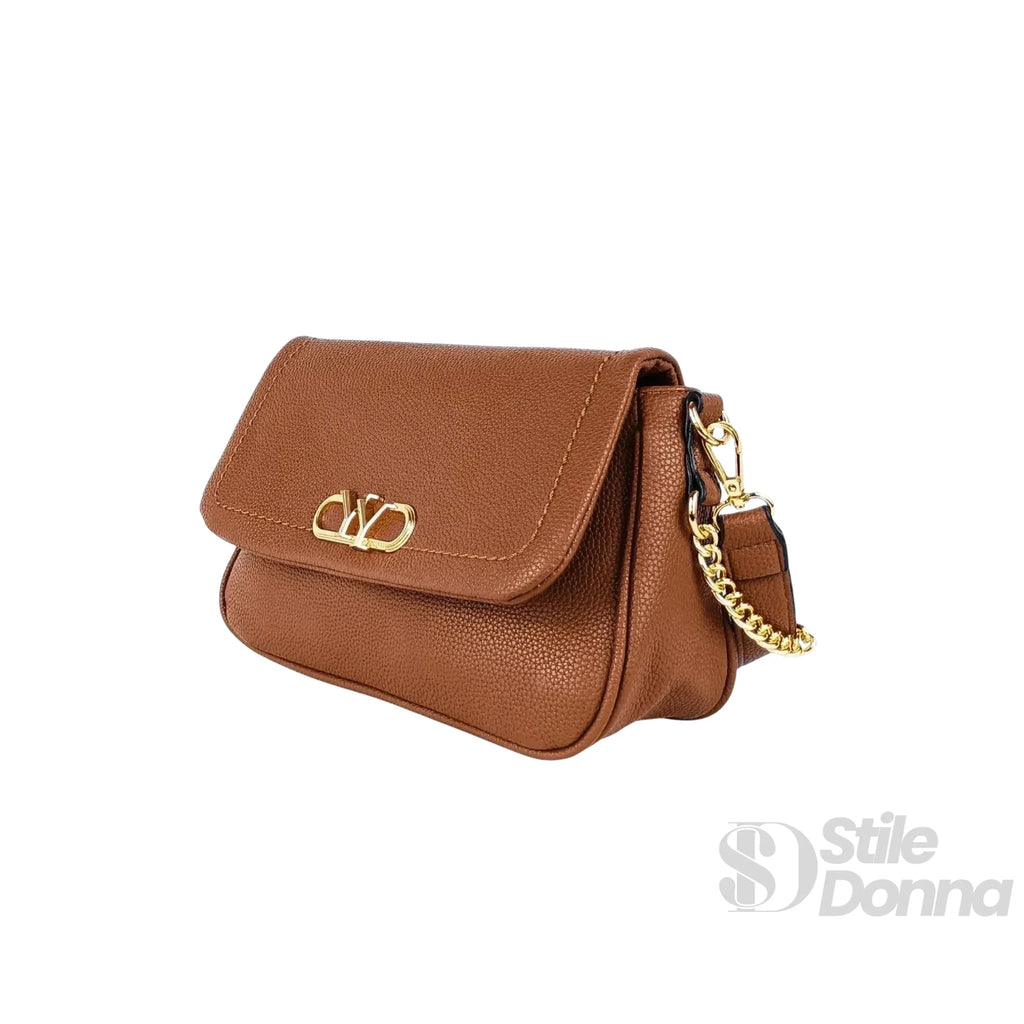 YY Coveri Borsa in Ecopelle Marrone con Tracolla Rimovibile - Stile Donna Bags