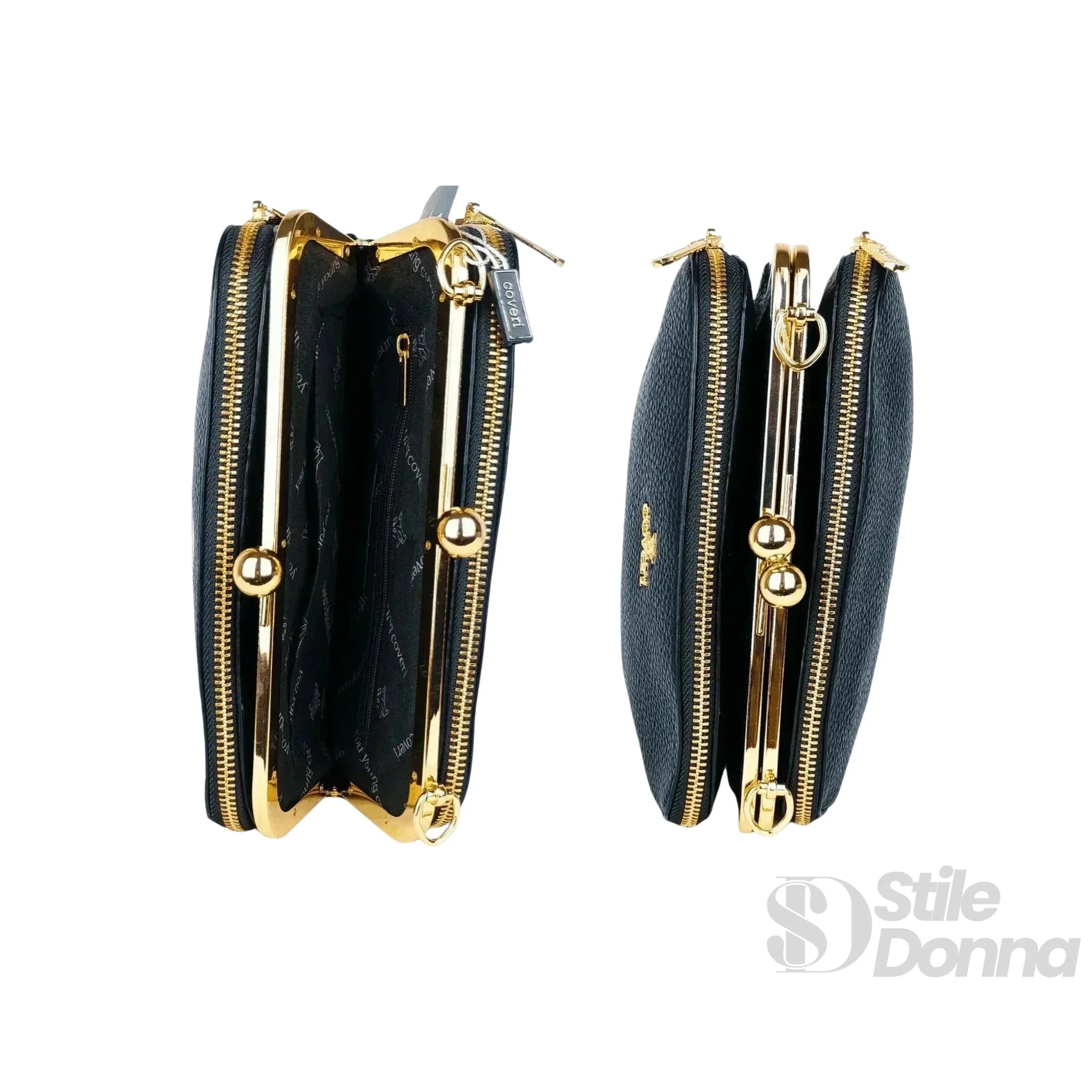YY Coveri Pochette a Tracolla in Ecopelle con Logo Dorato - Stile Donna Bags