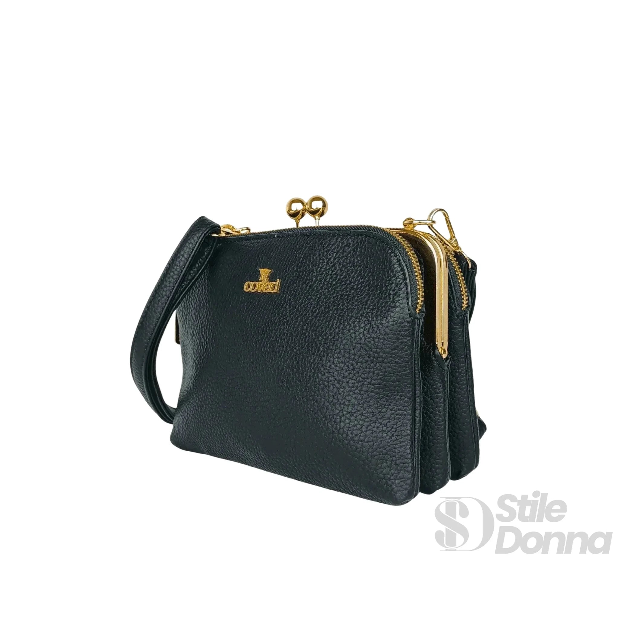 YY Coveri Pochette a Tracolla in Ecopelle con Logo Dorato - Stile Donna Bags