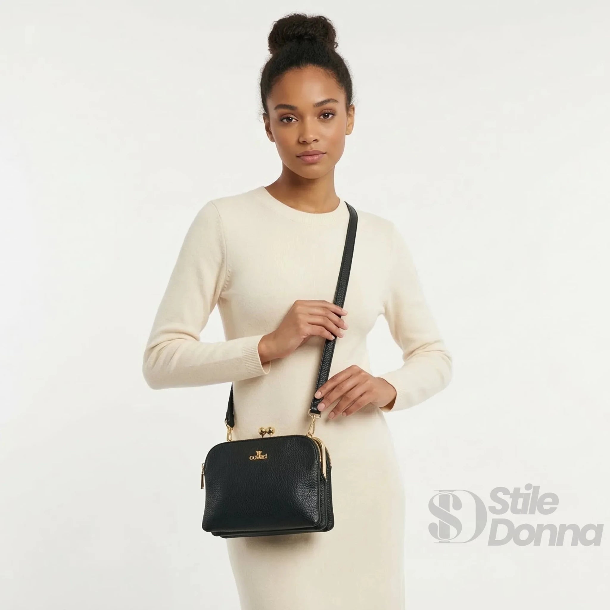 YY Coveri Pochette a Tracolla in Ecopelle con Logo Dorato - Stile Donna Bags