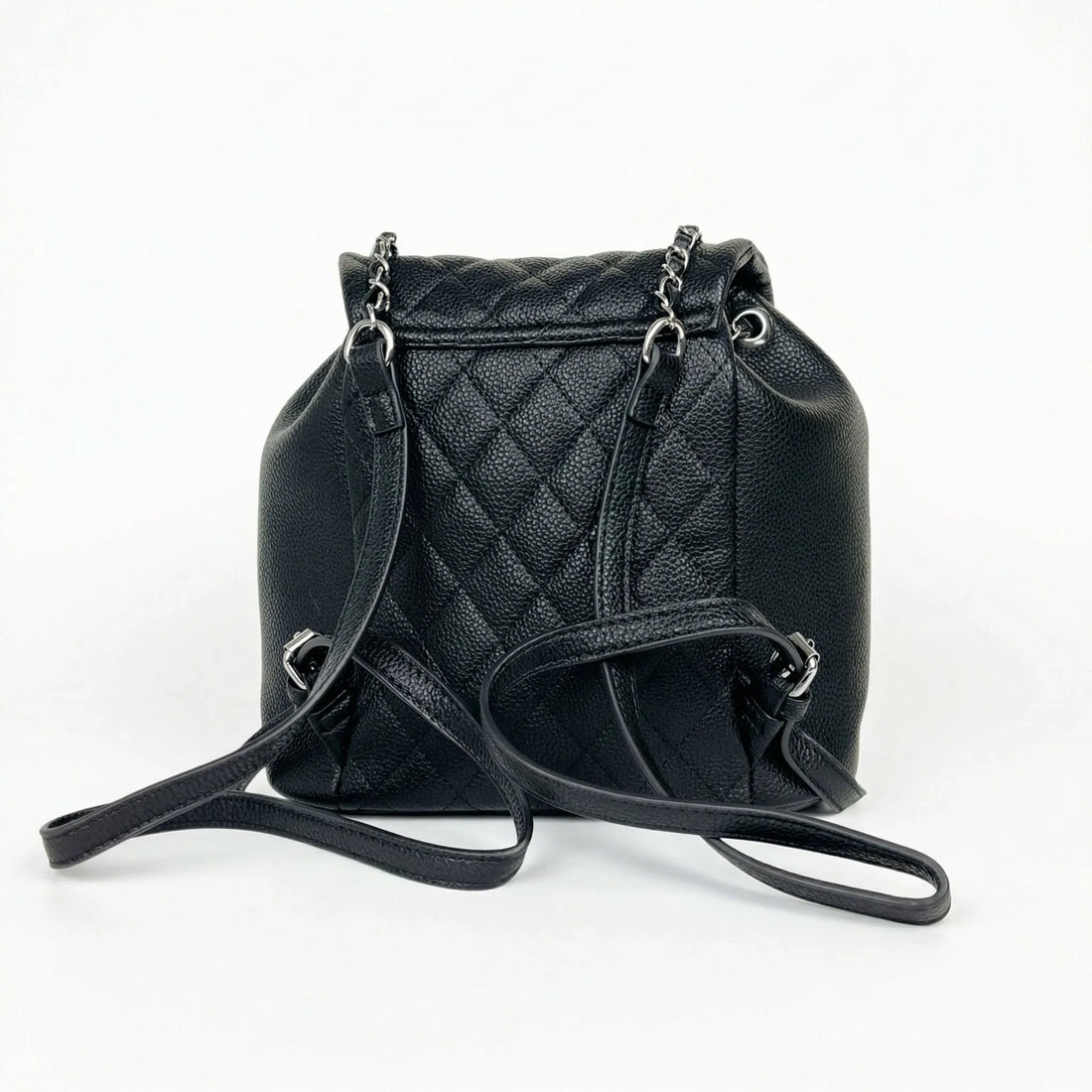 Stile Donna Bags - gesteppt Rucksak aus schwaarzem Kënschtlieder