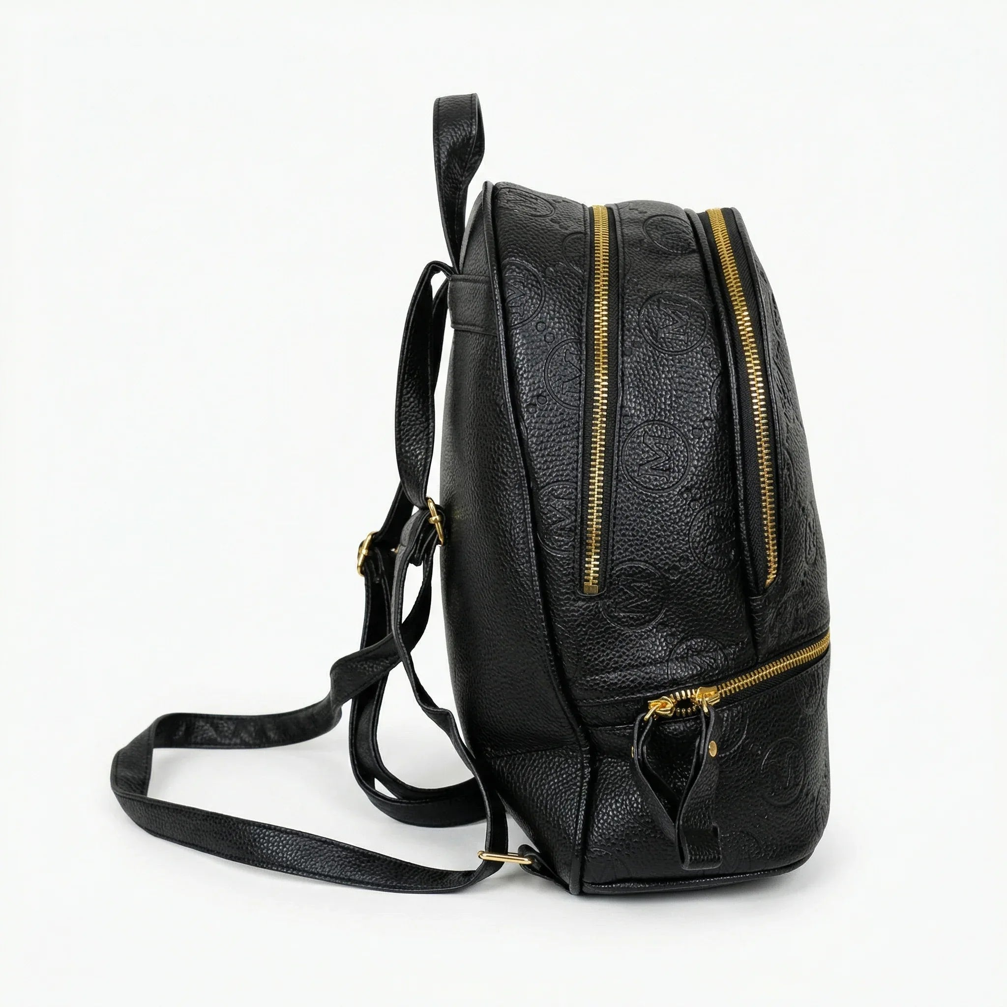 Zaino in Ecopelle Beige e Nero con Monogramma - Stile Donna Bags