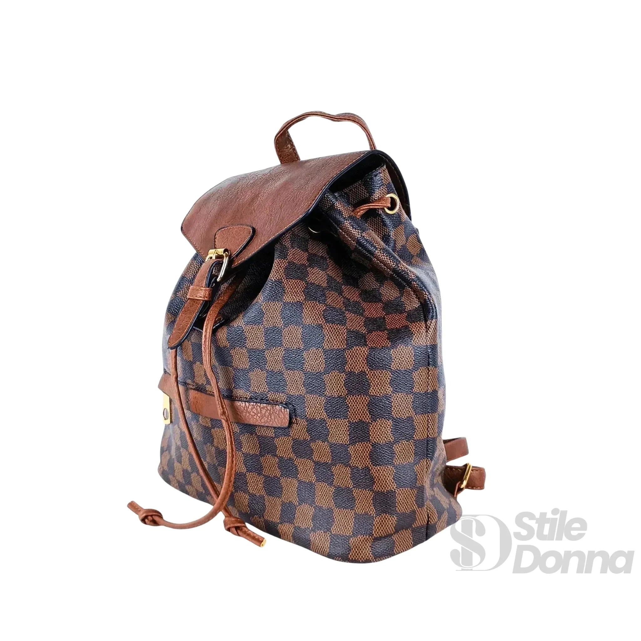 Zaino in Ecopelle Marrone con Tracolla Regolabile - Stile Donna Bags