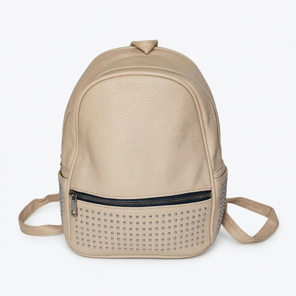 Zaino in Ecopelle Intrecciata con Fodera in Tessuto e Componenti Argento - Stile Donna Bags