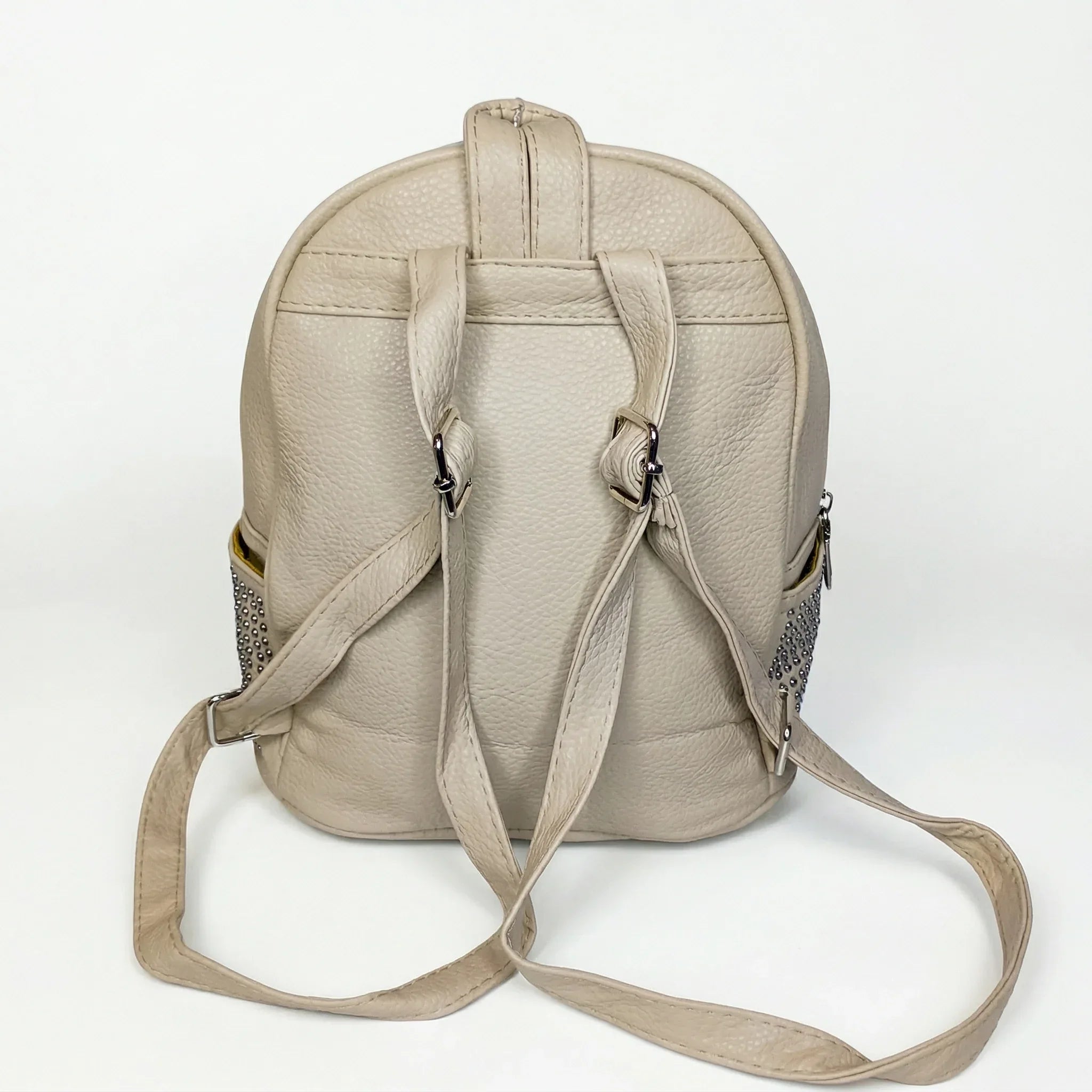 Zaino in Ecopelle Intrecciata con Fodera in Tessuto e Componenti Argento - Stile Donna Bags