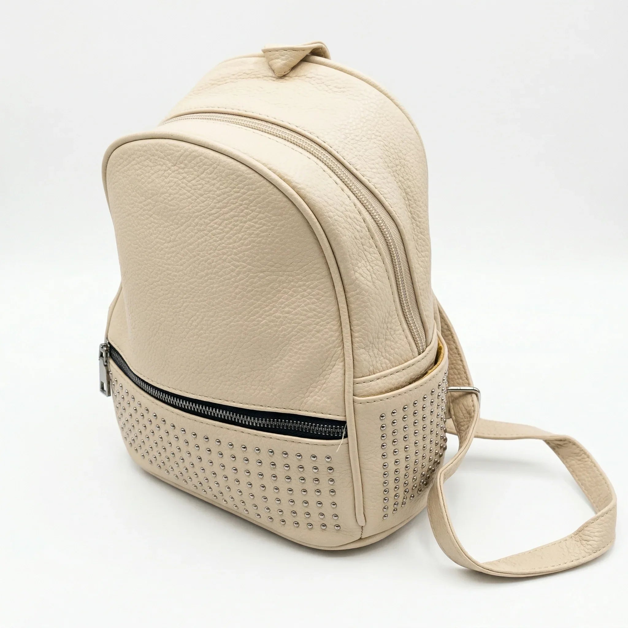 Zaino in Ecopelle Intrecciata con Fodera in Tessuto e Componenti Argento - Stile Donna Bags