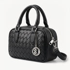 Borsa a Cilindro Intrecciata Nera - Stile Donna - Catania