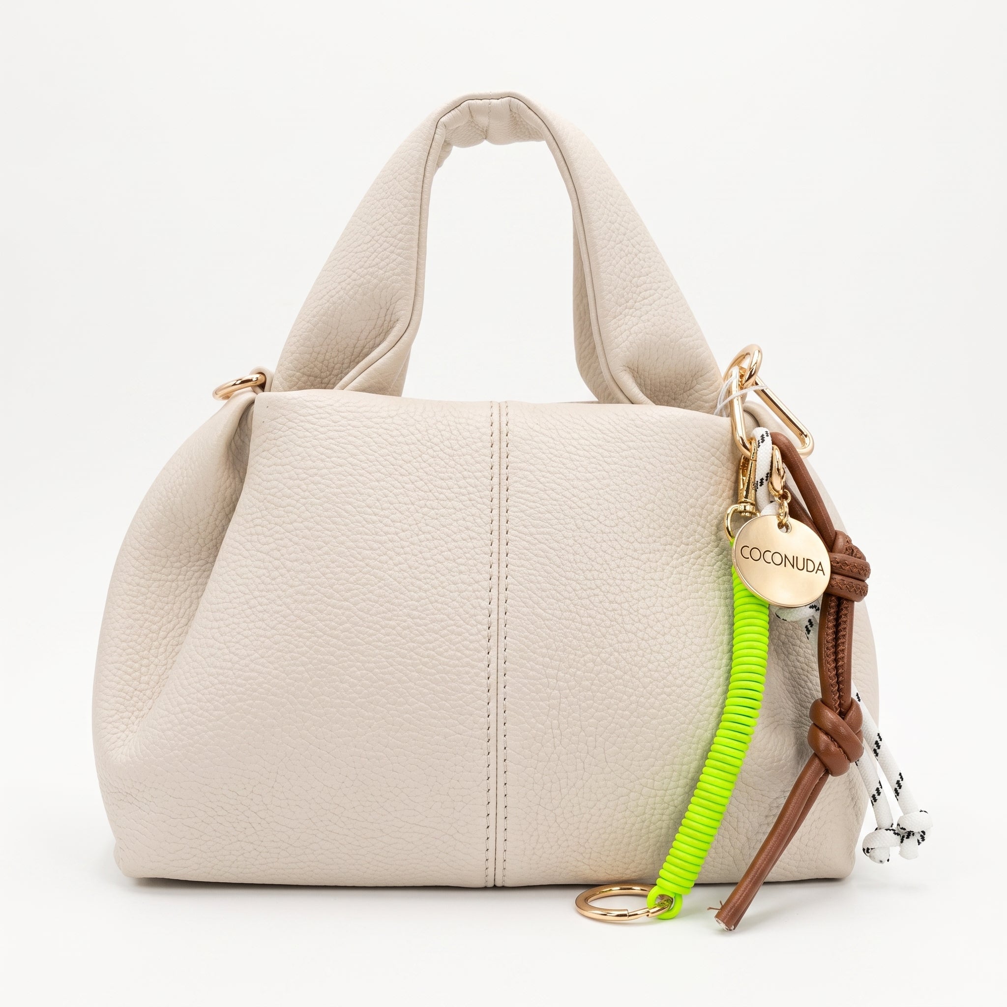 Borsa a Mano Coconuda in Ecopelle Goffrata con Charm Decorativo e Tracolla - Stile Donna Bags