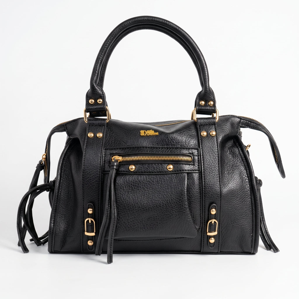Borsa a Mano in Ecopelle Nera - Stile Donna - Catania