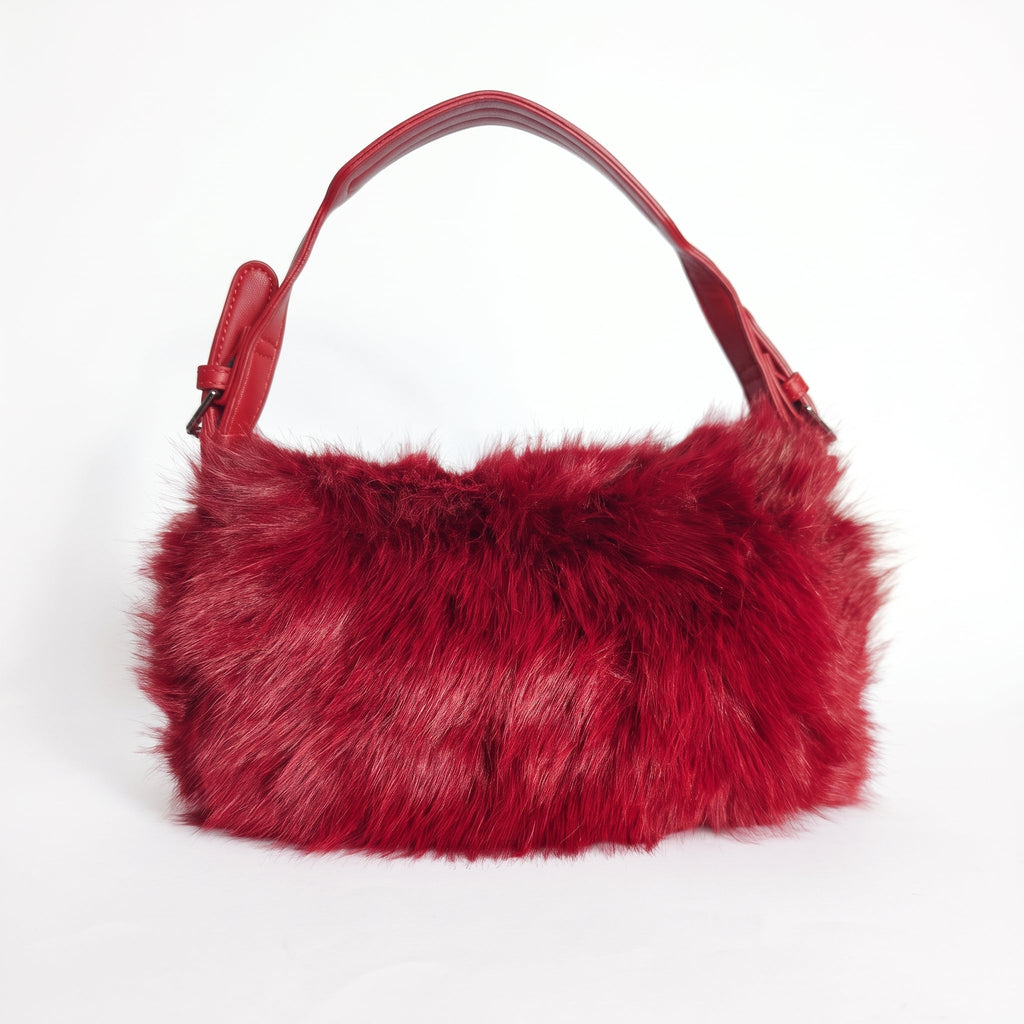 Borsa a Mano in Pelliccia Rossa - Stile Donna - Catania