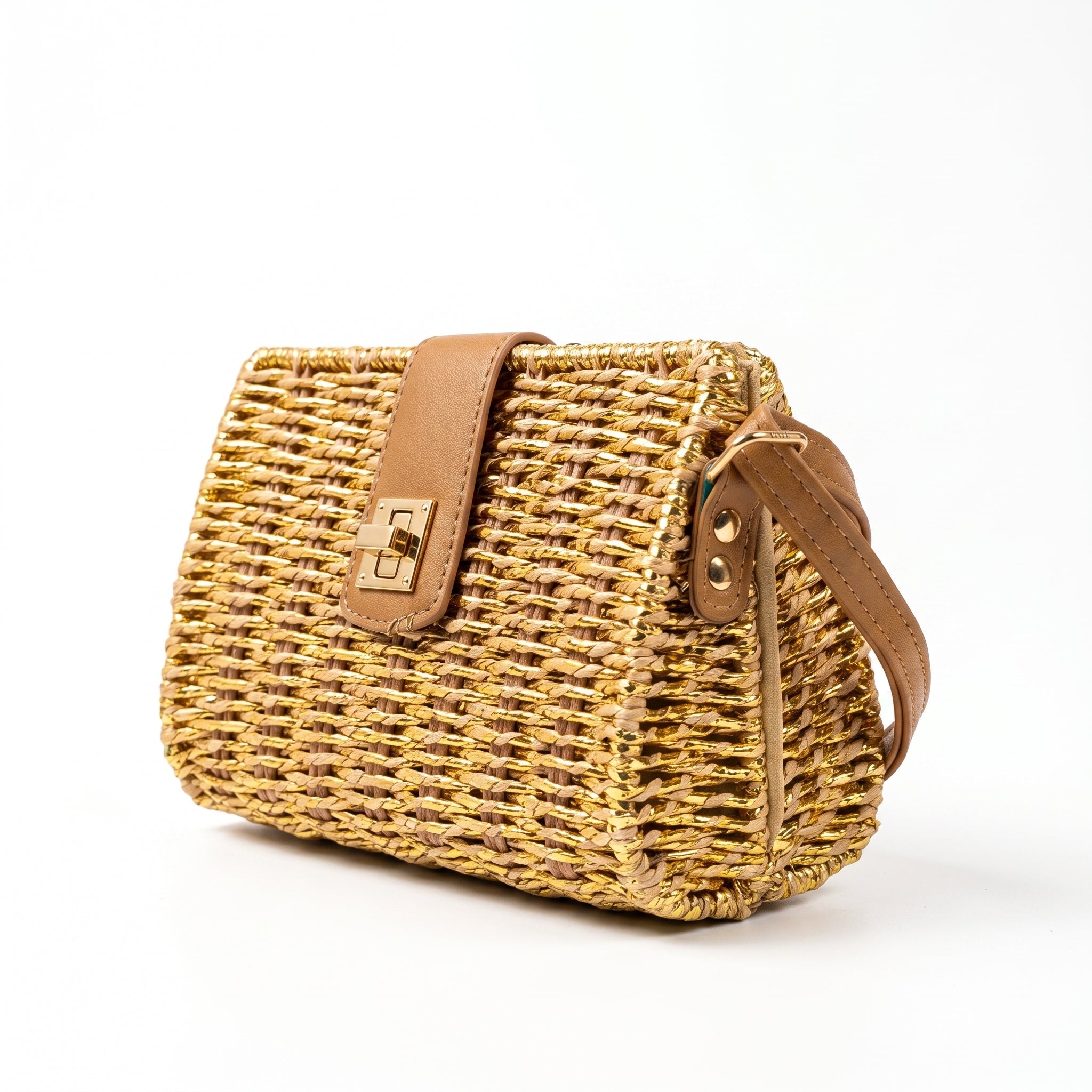 Borsa a Mano Intrecciata in Paglia Naturale - Stile Donna Bags