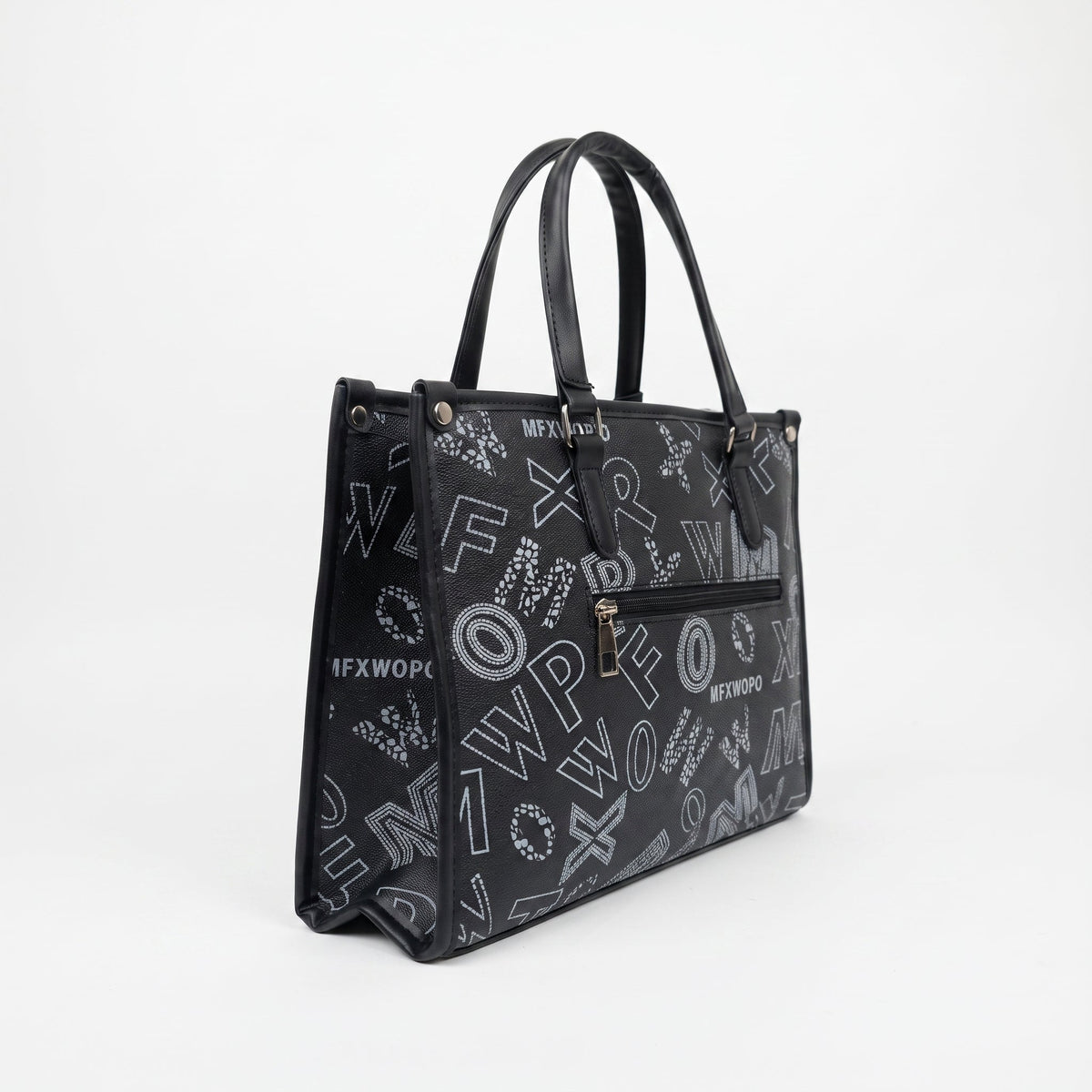 Borsa a Mano Nera con Stampa - Stile Donna - Catania