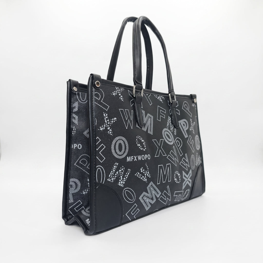 Borsa a Mano Nera con Stampa - Stile Donna - Catania