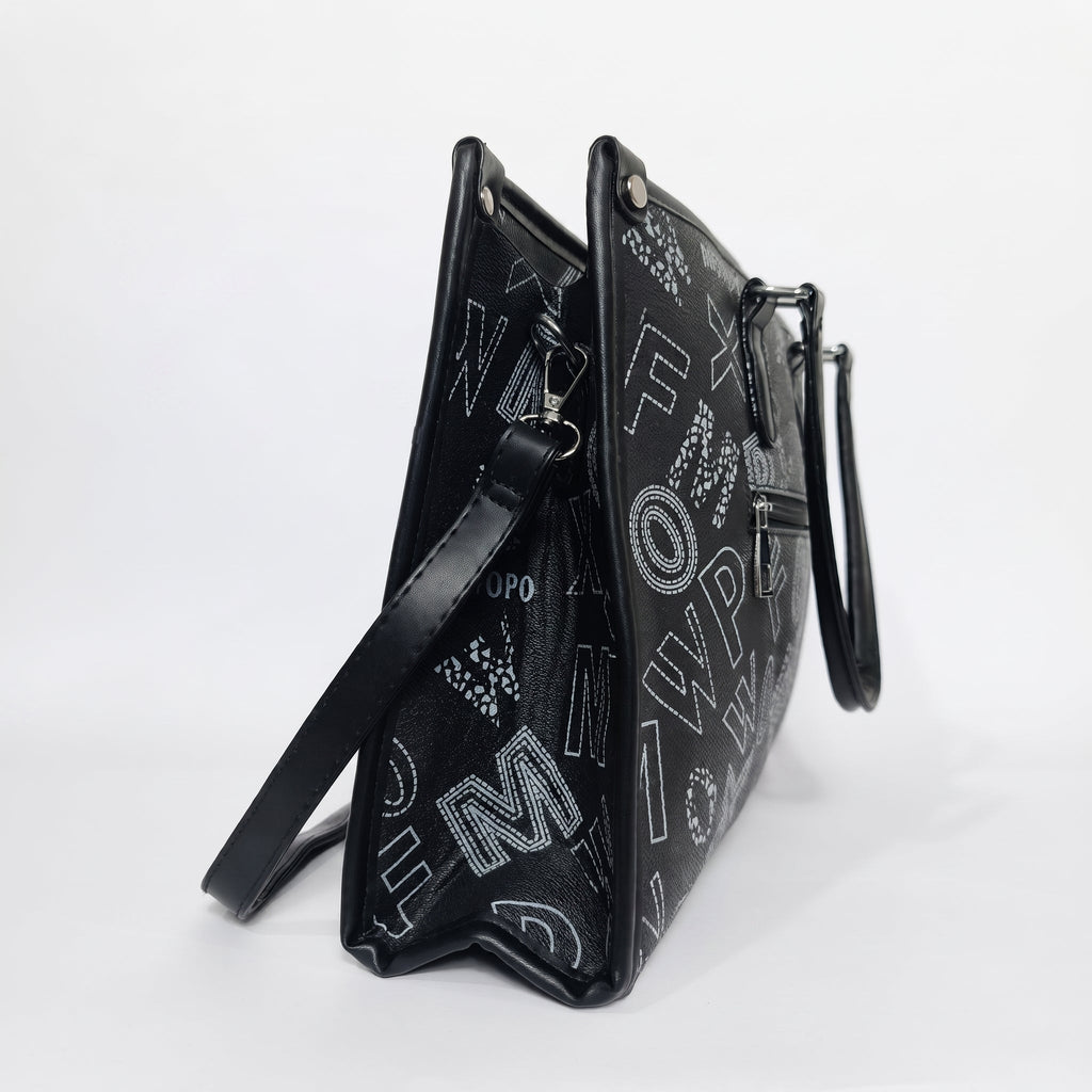 Borsa a Mano Nera con Stampa - Stile Donna - Catania