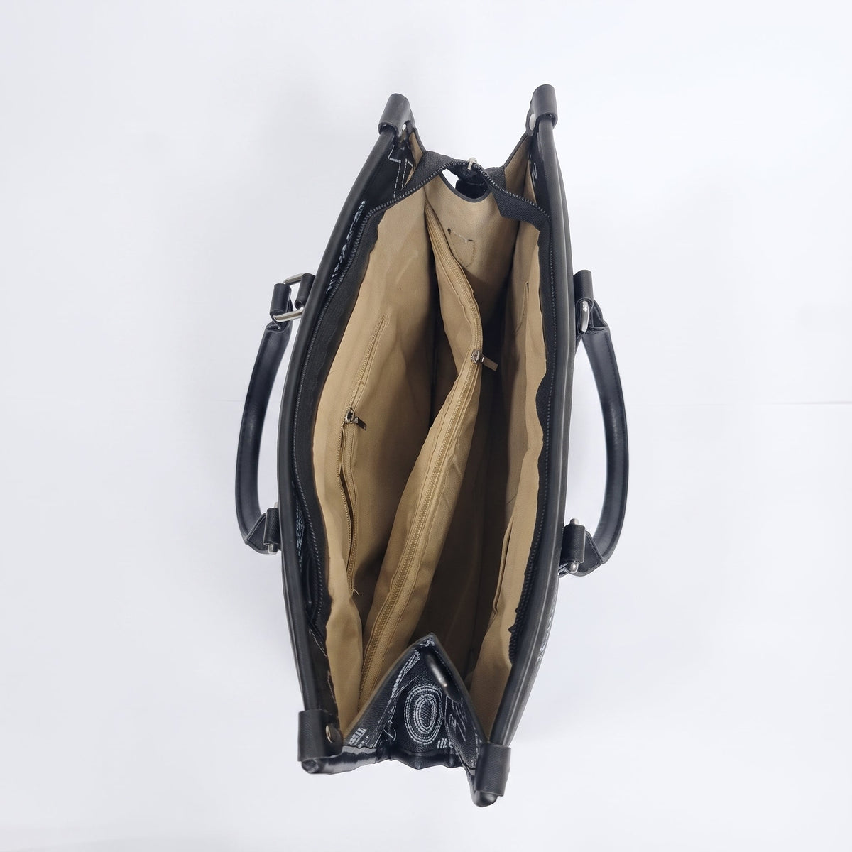 Borsa a Mano Nera con Stampa - Stile Donna - Catania