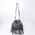 Borsa a Secchiello Scamosciata con Frange - Stile Donna - Catania