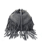 Borsa a Secchiello Scamosciata con Frange - Stile Donna - Catania