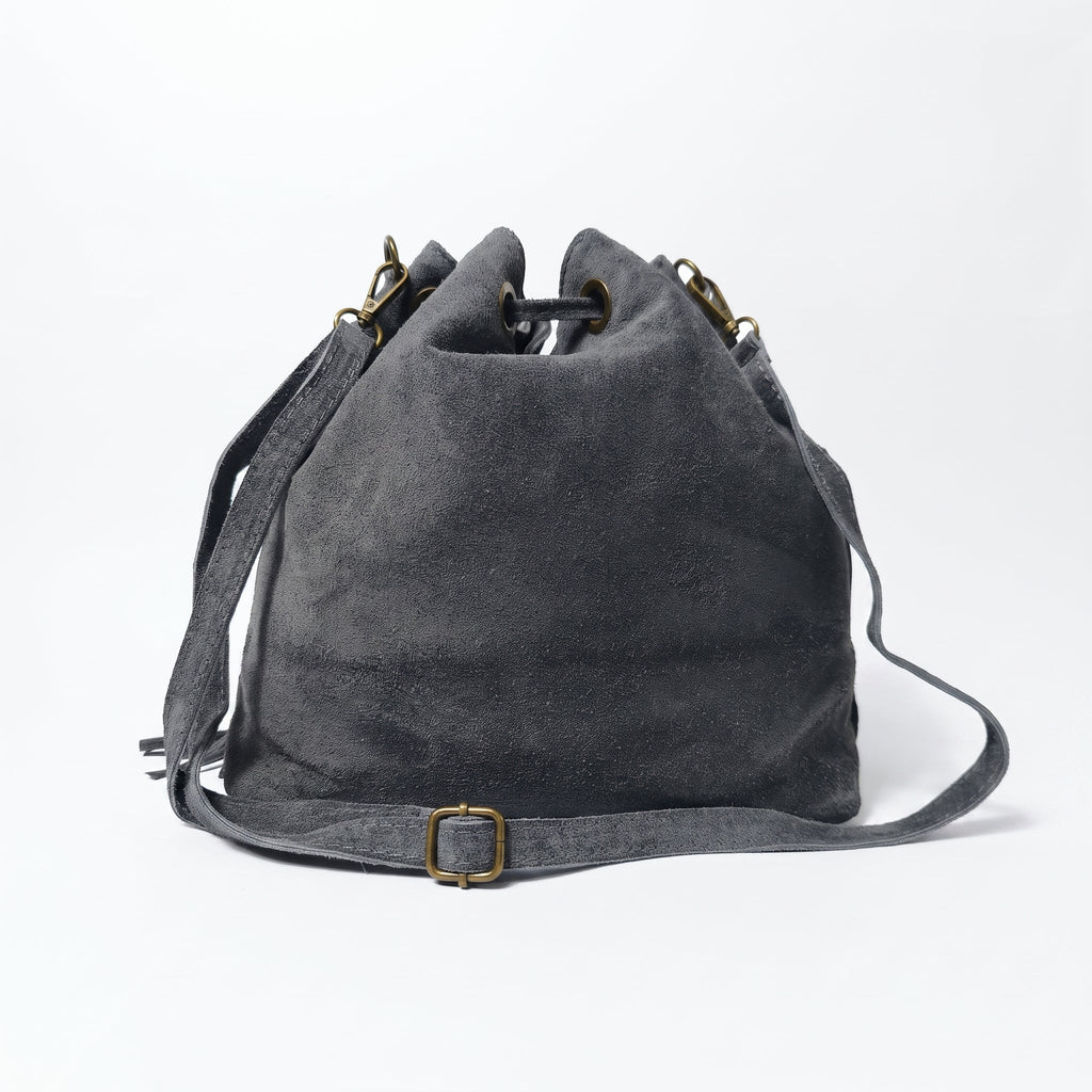 Borsa a Secchiello Scamosciata con Frange - Stile Donna - Catania