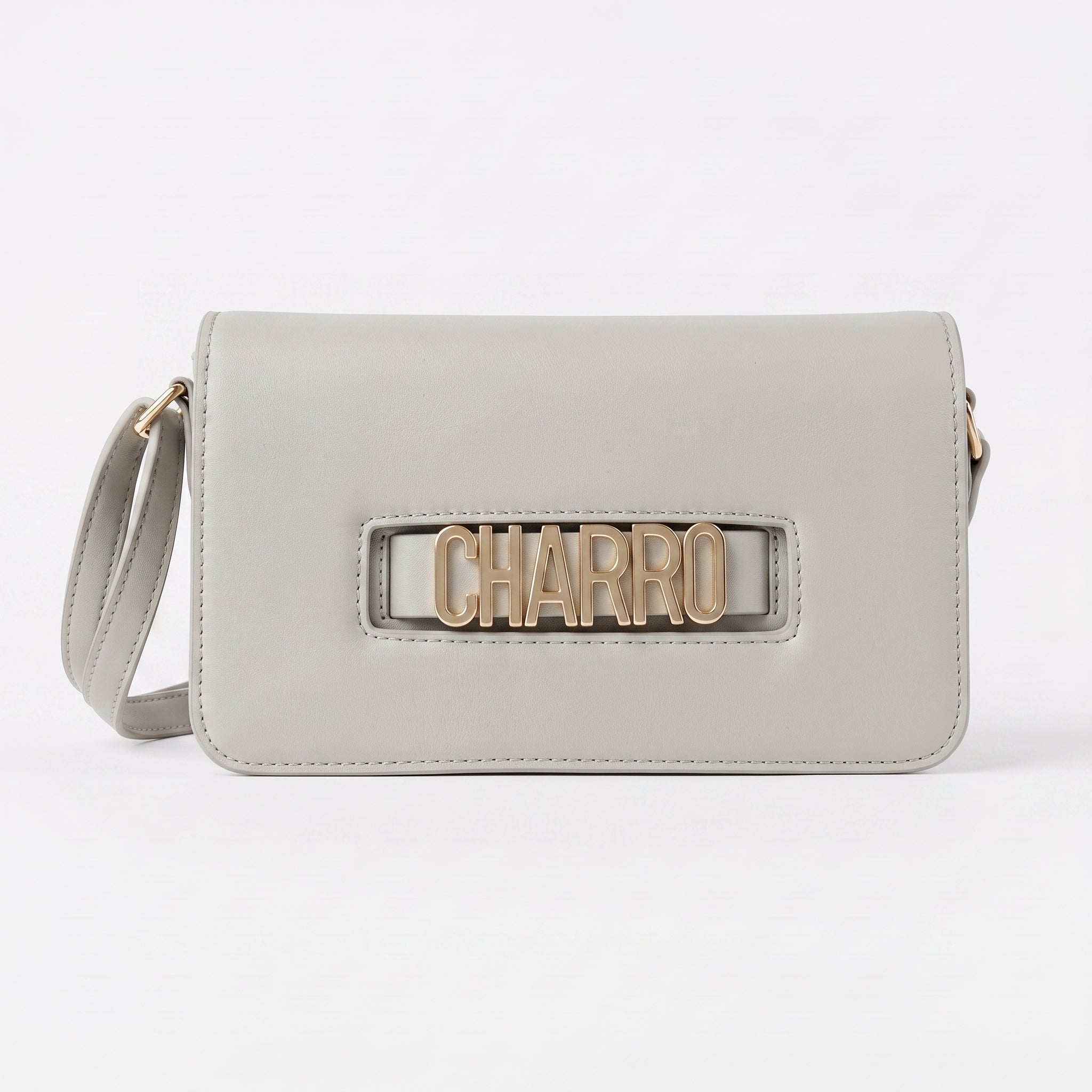 Borsa a Tracolla Charro con Logo in Metallo Dorato - Stile Donna Bags