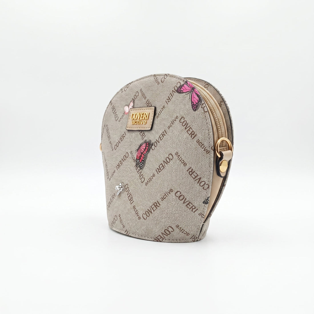 Coveri Active Borsa a Tracolla Tonda, Monogram con Farfalle