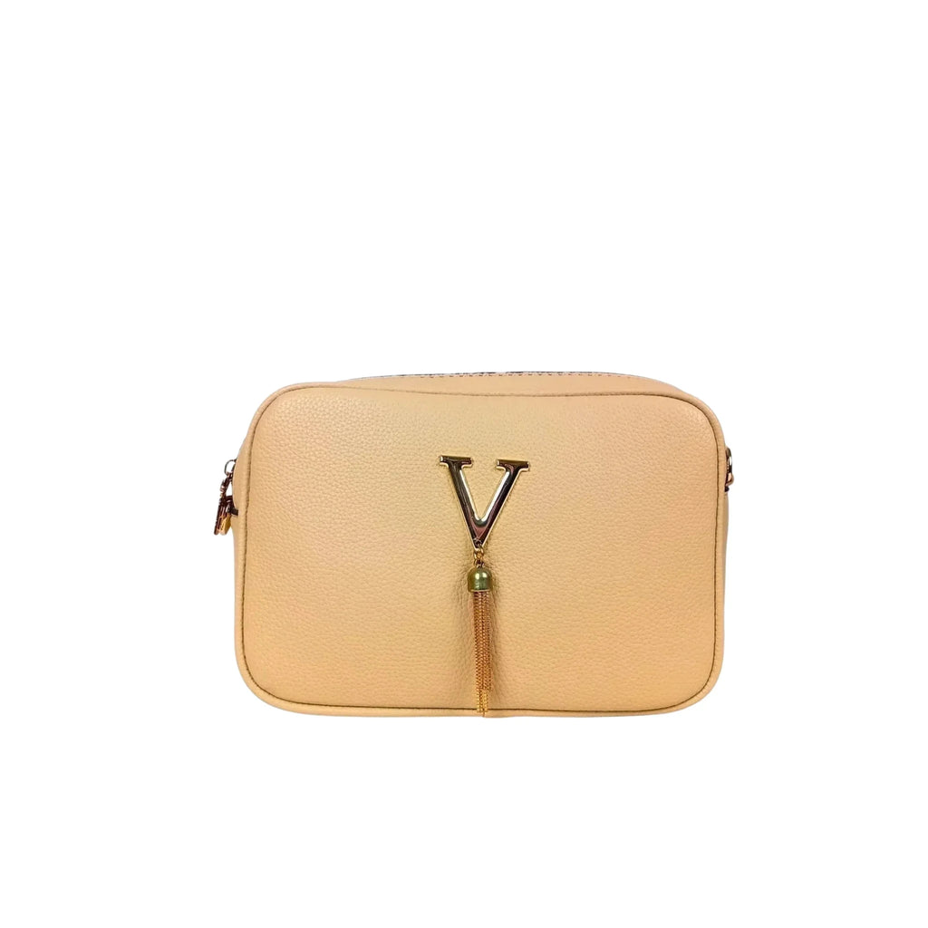 Borsa a Tracolla in Ecopelle Bicolore con Doppia Cerniera - Stile Donna Bags
