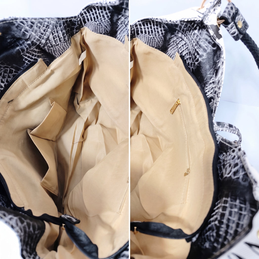 Borsa Adelina a Mano in Canvas Farfalle con Manici Intrecciati e Charm - Stile Donna Bags