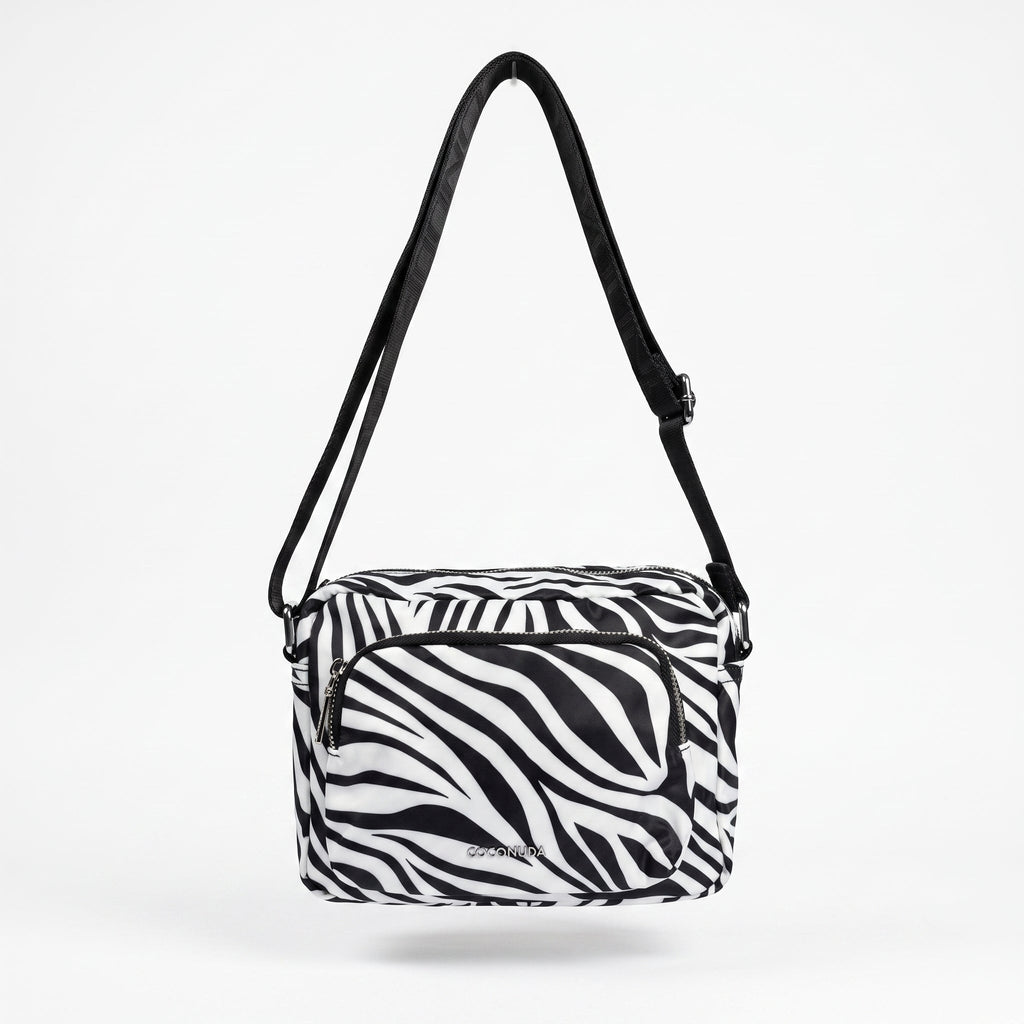 Borsa Coconuda Zebrata in Nylon con Stampa Animalier - Stile Donna Bags