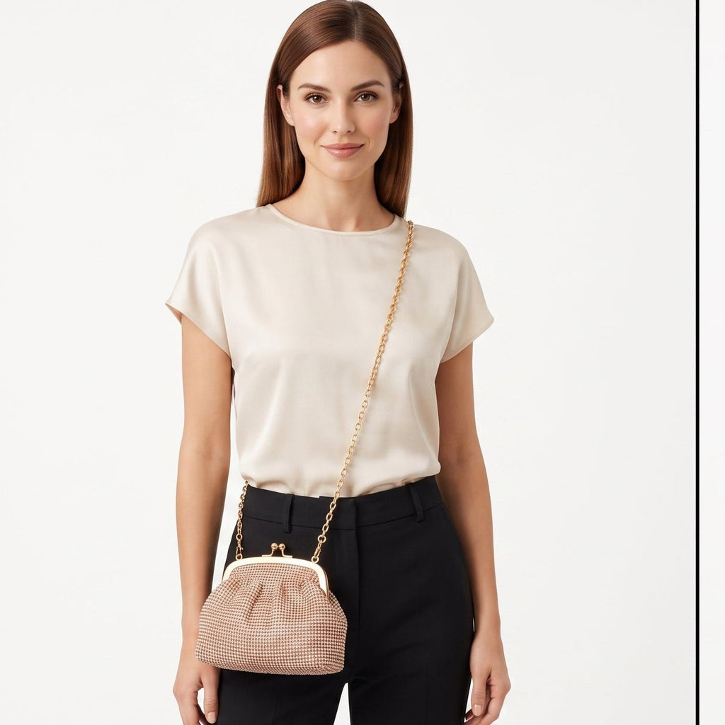 Borsa da Sera in Mesh di Strass Argento - Stile Donna Bags