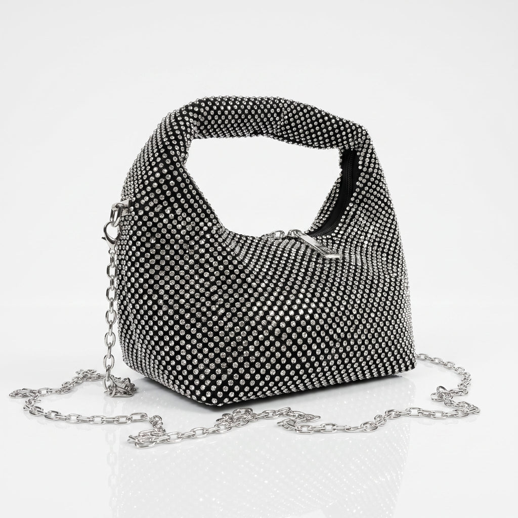 Borsa da Sera in Mesh di Strass Oro - Stile Donna Bags