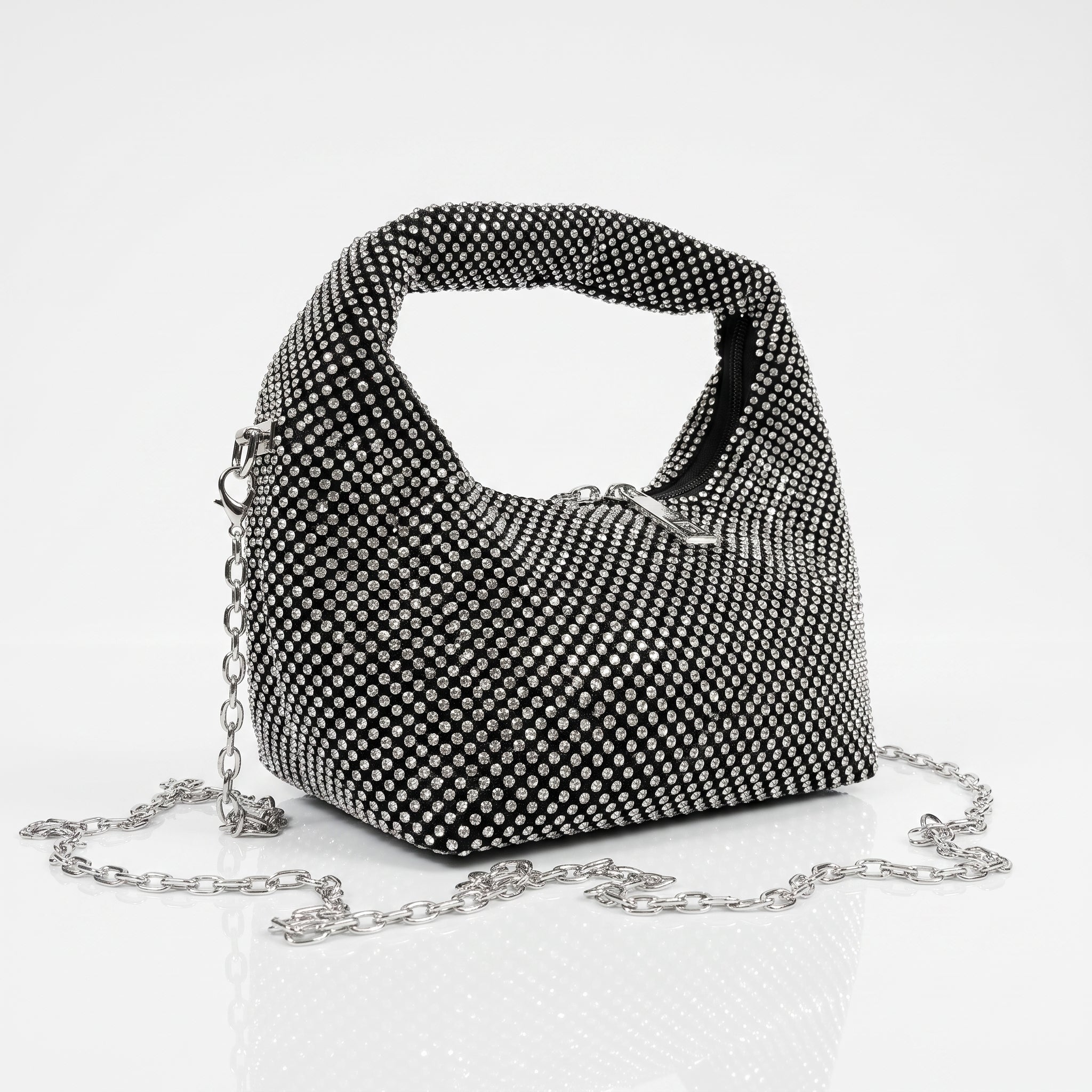 Borsa da Sera in Mesh di Strass Oro - Stile Donna Bags