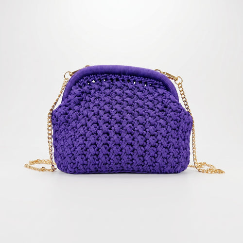 Borsa Fiorella in Crochet con Chiusura a Clip e Catena Dorata – Stile Donna - Stile Donna Bags