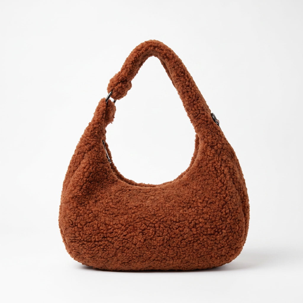 Borsa Hobo Trama Orsacchiotto Marrone - Stile Donna - Catania