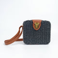 Borsa Intrecciata a Scatola in Paglia e Ecopelle - Stile Donna Bags