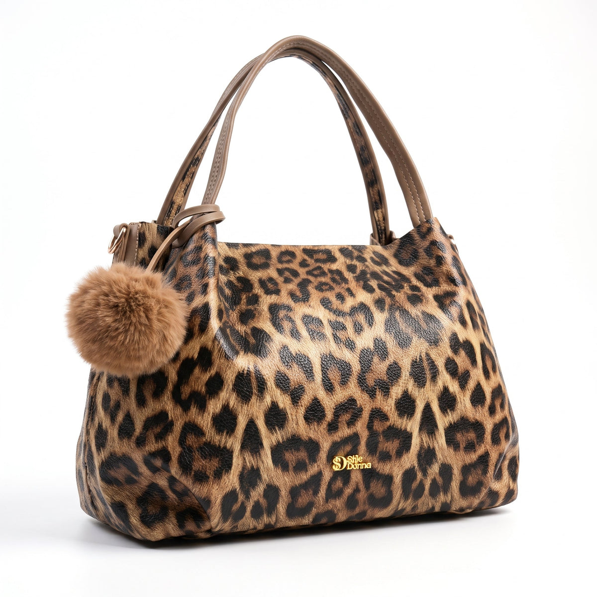 Borsa Leopardata Dettagli Dorati - Stile Donna - Catania