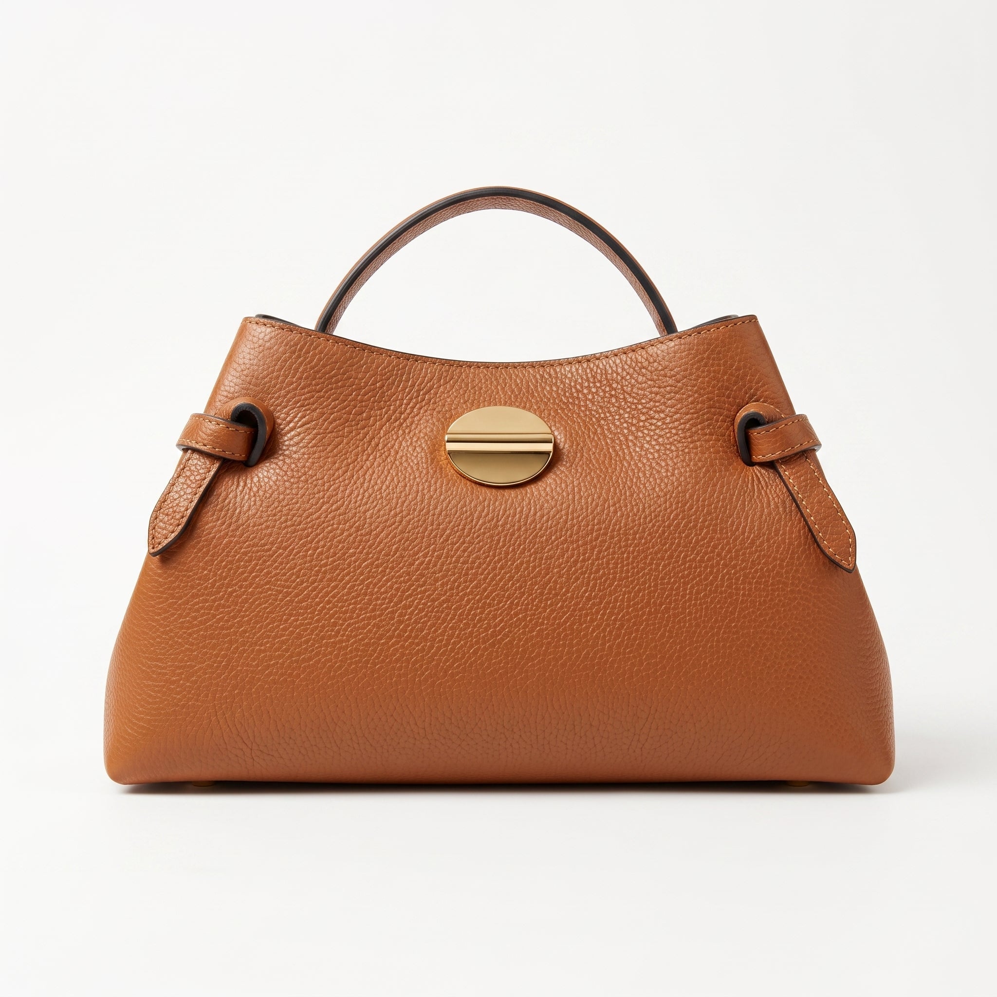 Borsa Livia in Vera Pelle – Disco Oro e Tracolla Regolabile - Stile Donna Bags