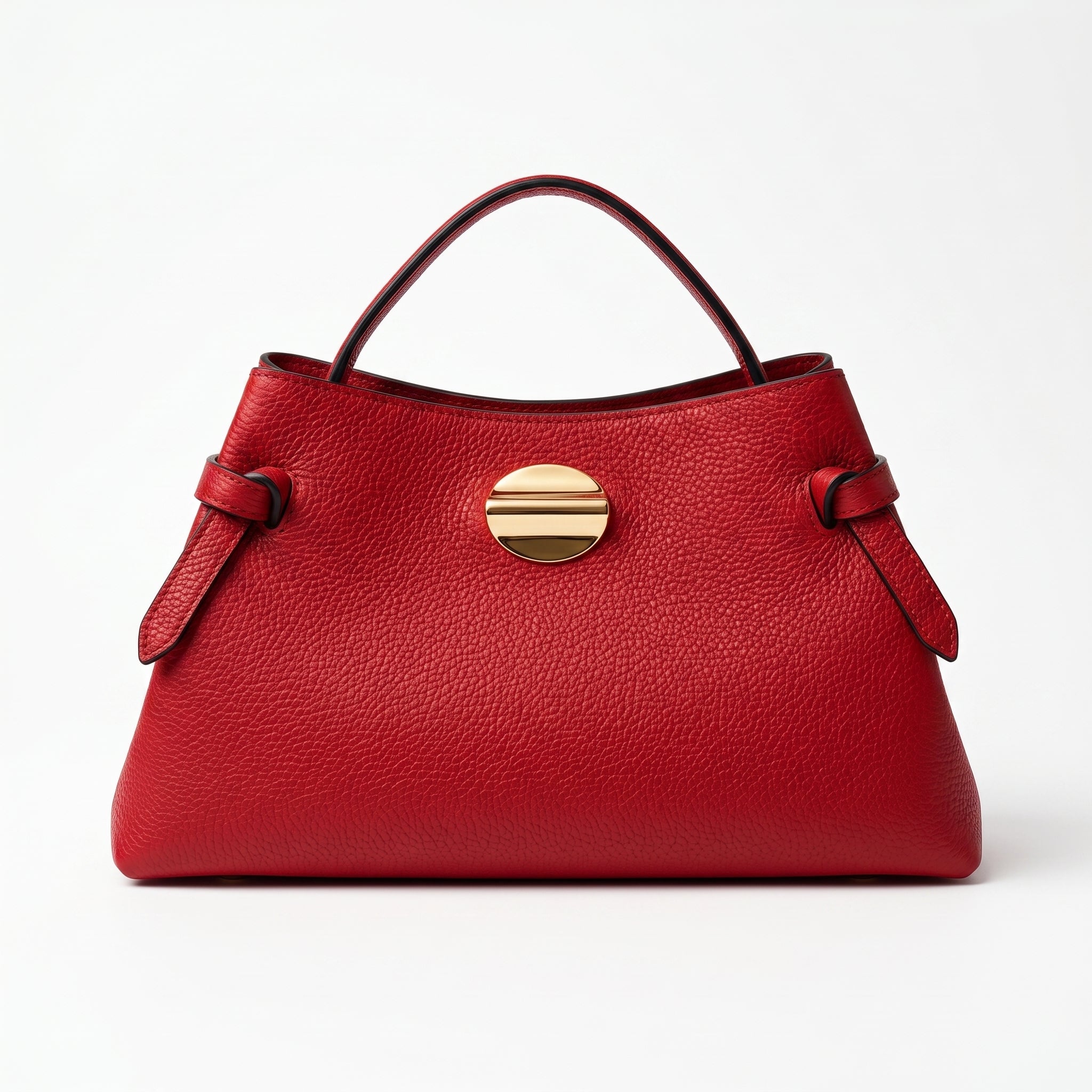 Borsa Livia in Vera Pelle – Disco Oro e Tracolla Regolabile - Stile Donna Bags