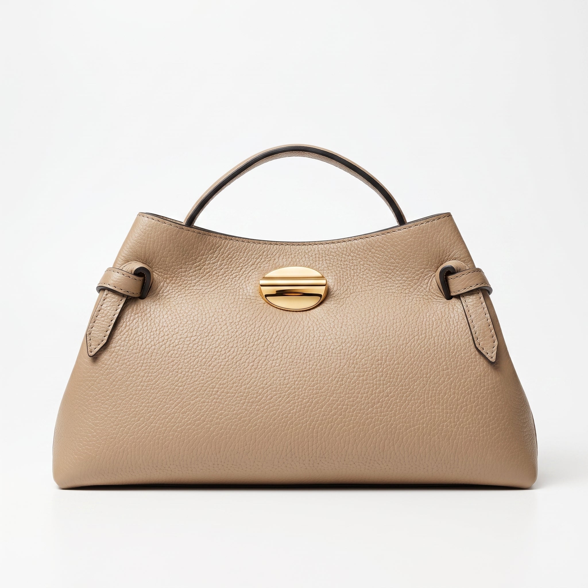 Borsa Livia in Vera Pelle – Disco Oro e Tracolla Regolabile - Stile Donna Bags