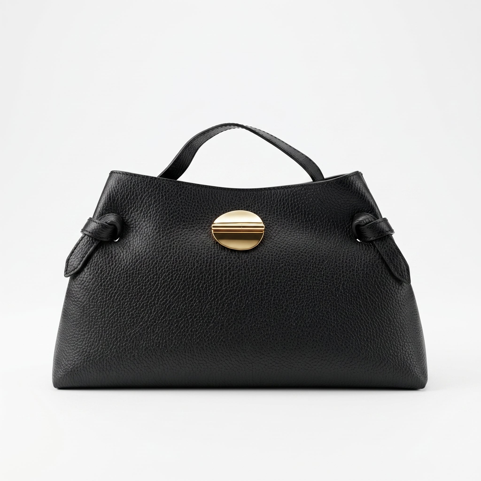 Borsa Livia in Vera Pelle – Disco Oro e Tracolla Regolabile - Stile Donna Bags