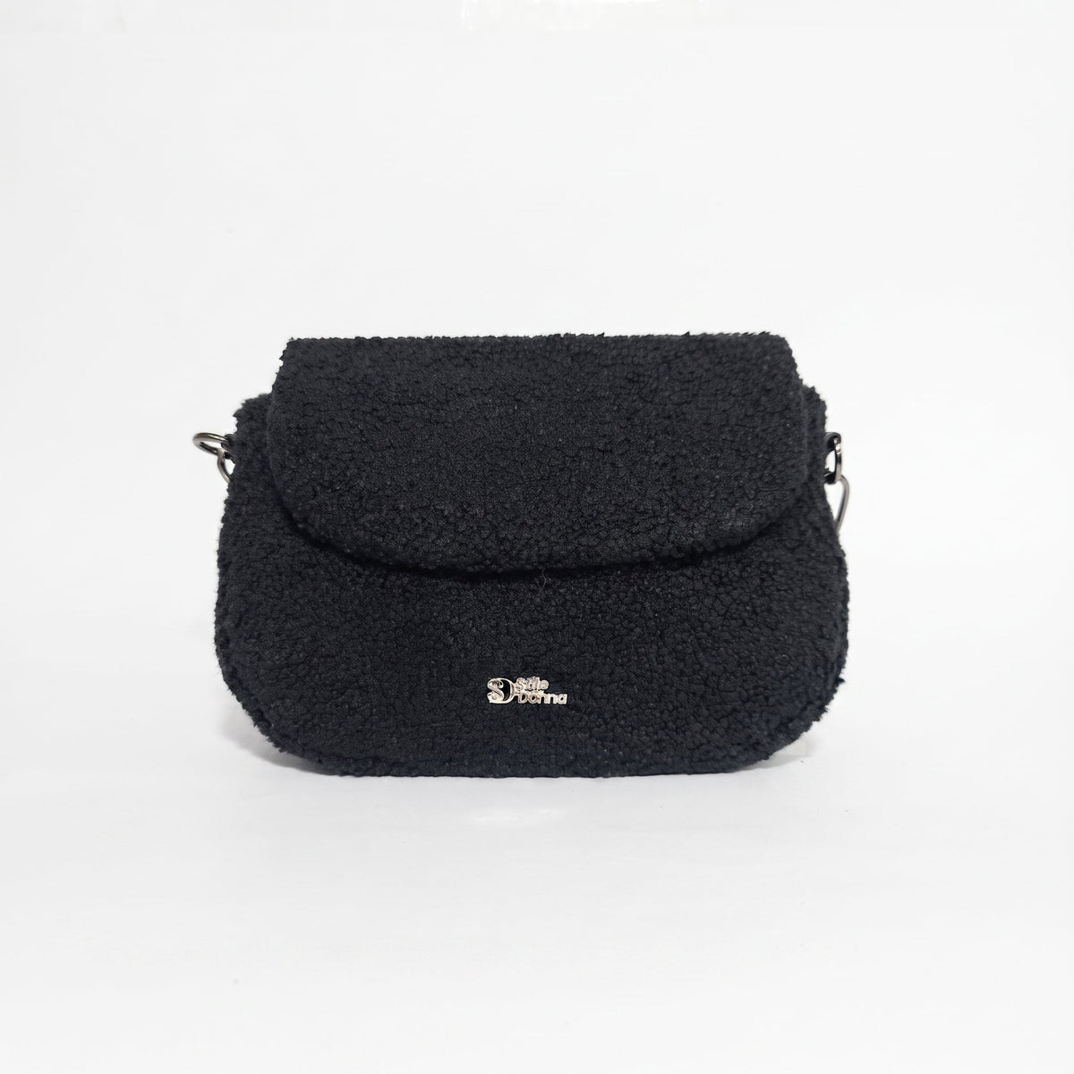 Borsa Nera con Manico Intrecciato - Stile Donna - Catania