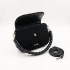 Borsa Nera con Manico Intrecciato - Stile Donna - Catania