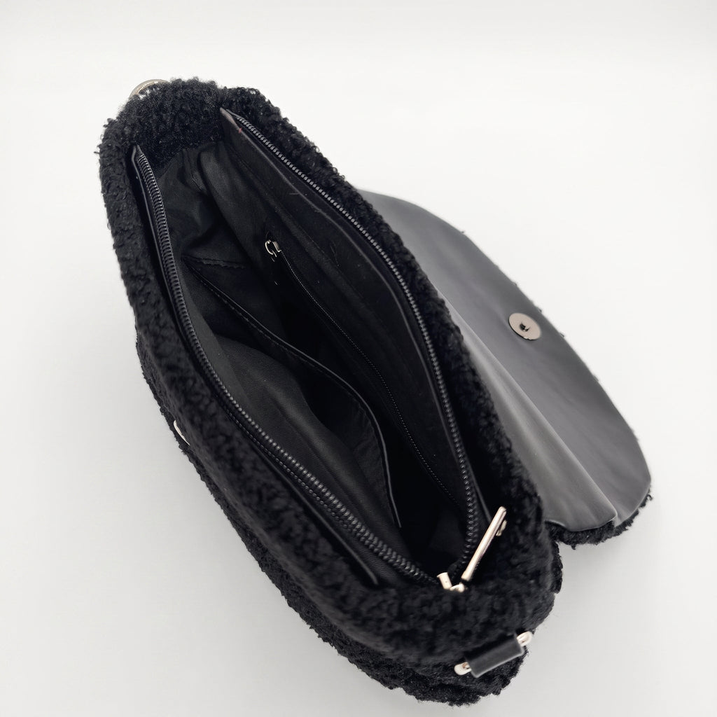 Borsa Nera con Manico Intrecciato - Stile Donna - Catania