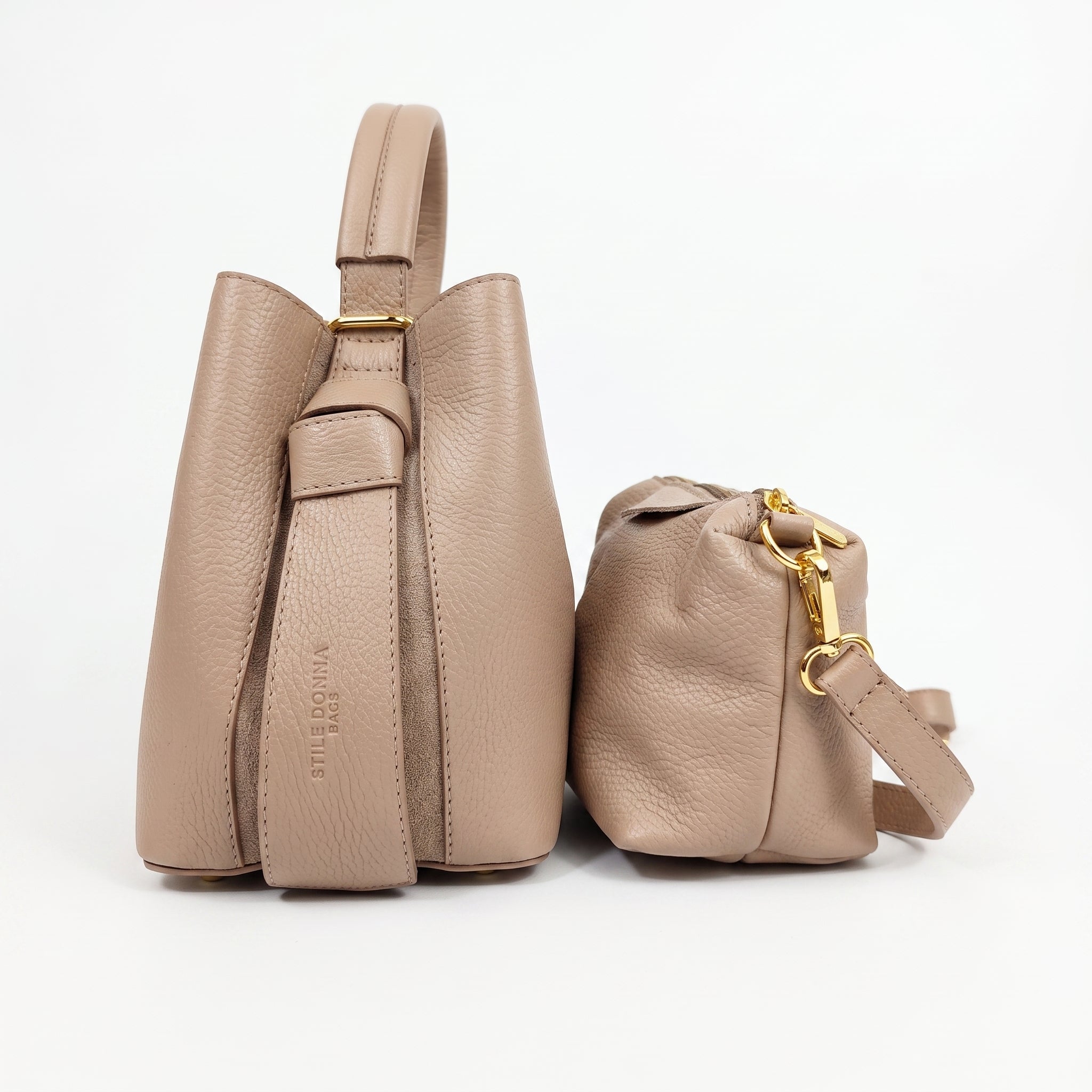 Borsa Secchiello in Vera Pelle per Uso Quotidiano - Stile Donna Bags