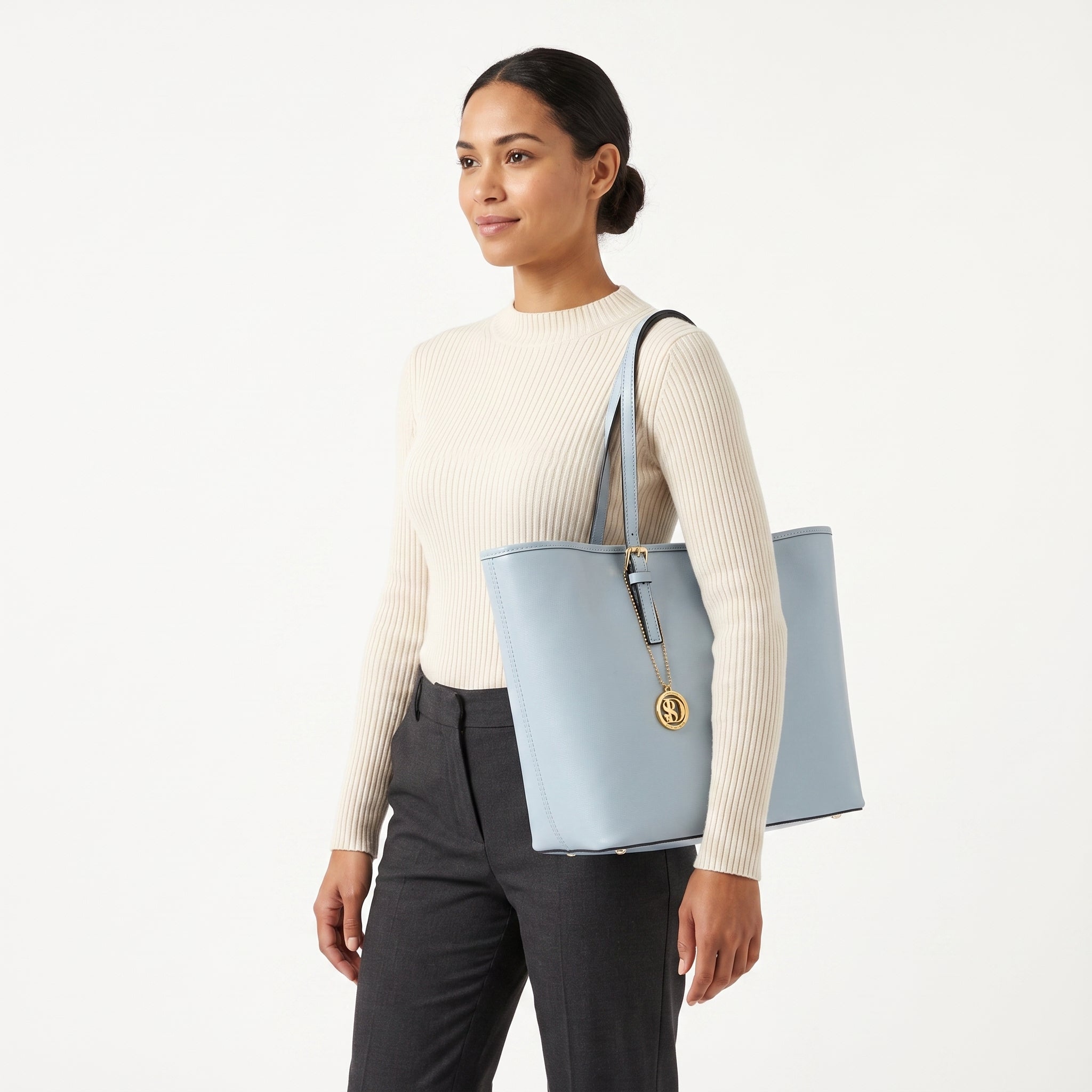 Borsa Serena Shopper in Vera Pelle Saffiano con Tasca Interna – Stile Donna Bags - Stile Donna Bags
