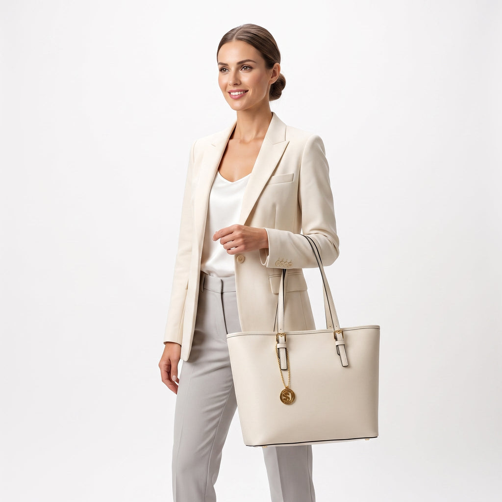 Borsa Serena Shopper in Vera Pelle Saffiano con Tasca Interna – Stile Donna Bags - Stile Donna Bags