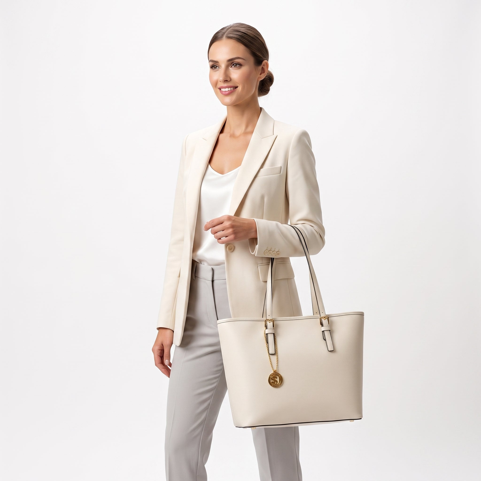 Borsa Serena Shopper in Vera Pelle Saffiano con Tasca Interna – Stile Donna Bags - Stile Donna Bags