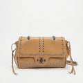 Rock Star Borsa a Patta in Ecopelle con Borchie Argentate Tracolla a Catena - Stile Donna Bags