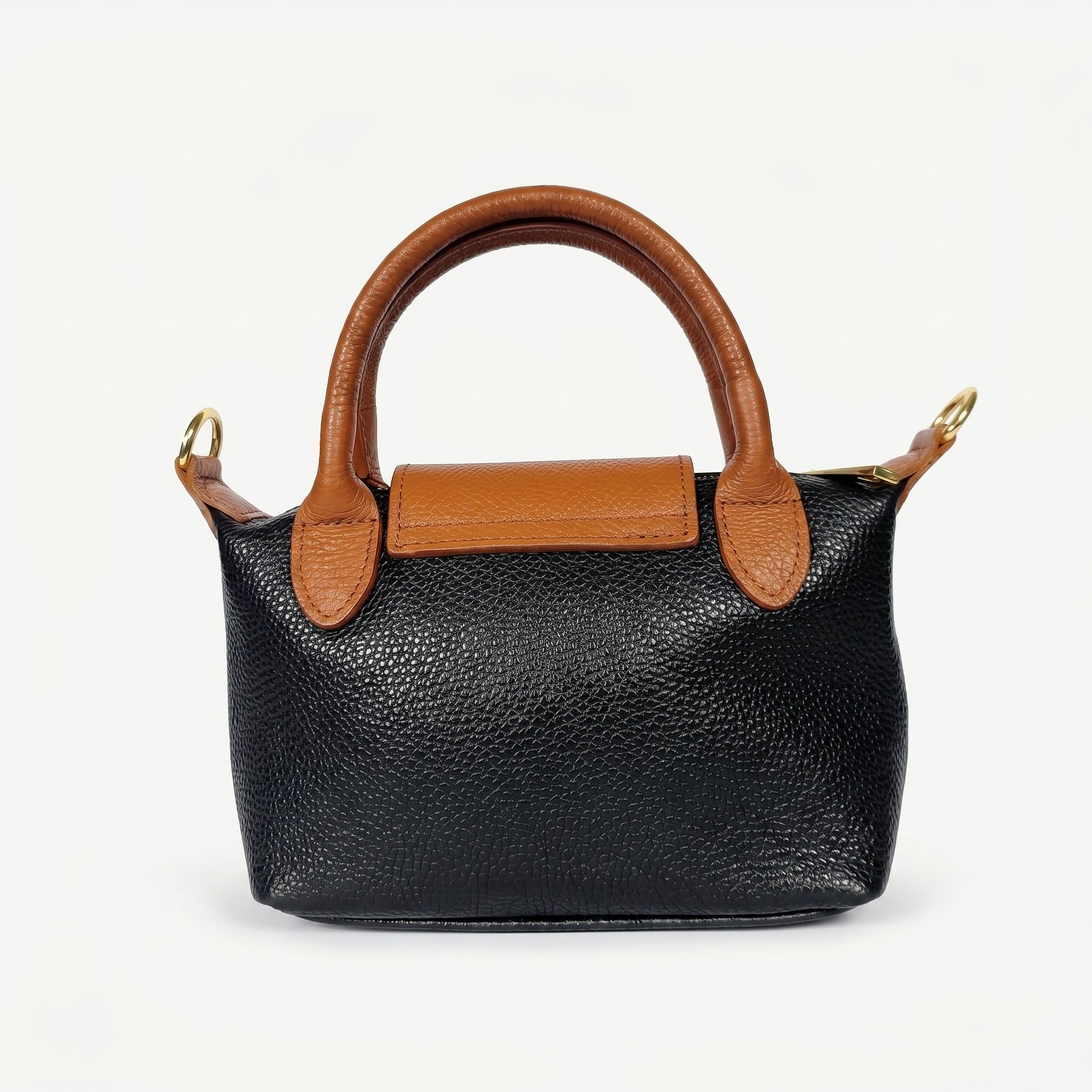 Venis Mini Borsa a Mano Bicolore in Vera Pelle con Patta e Ciondolo SD - Stile Donna Bags