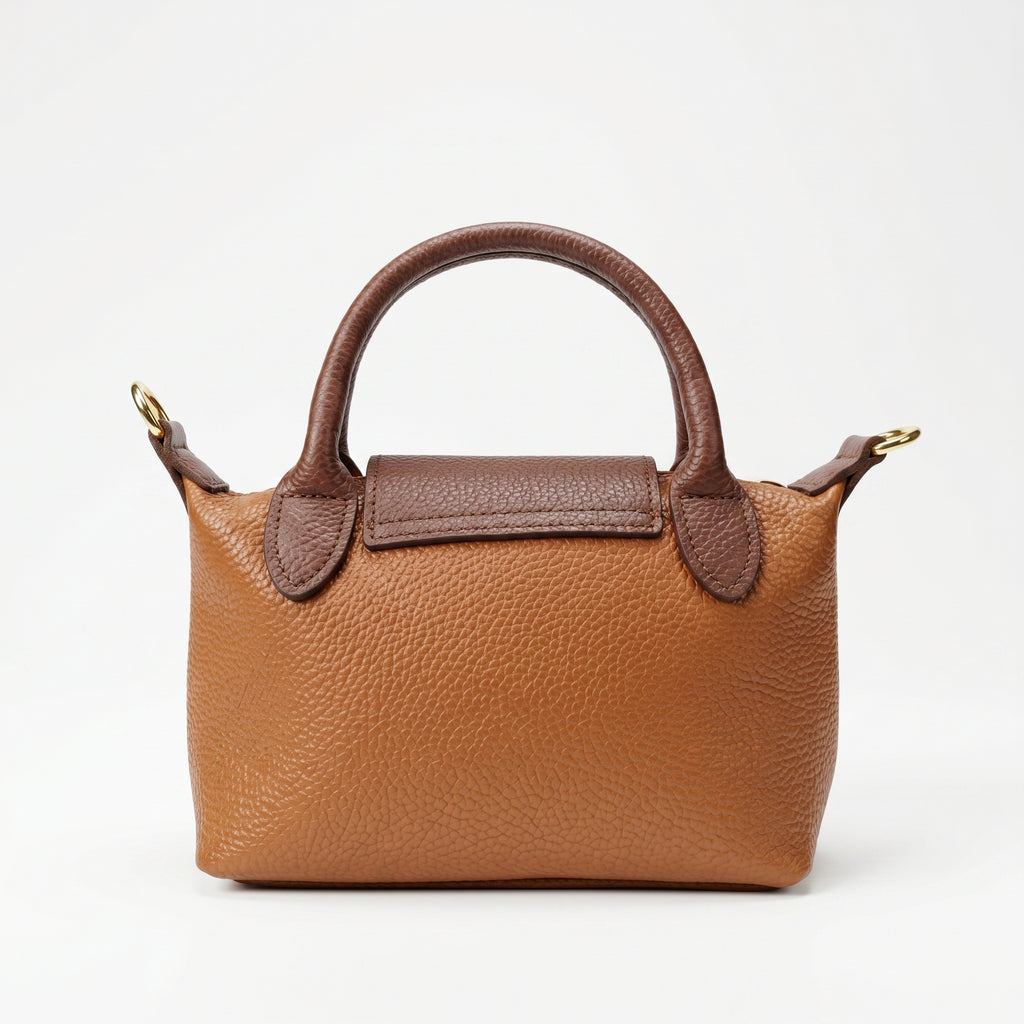 Venis Mini Borsa a Mano Bicolore in Vera Pelle con Patta e Ciondolo SD - Stile Donna Bags