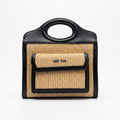 Sweet Years Borsa Shopping in Tessuto Intrecciato ed Ecopelle con Tasca Frontale - Stile Donna Bags